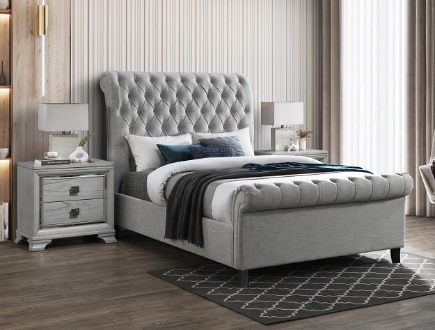Bedroom set in showroom